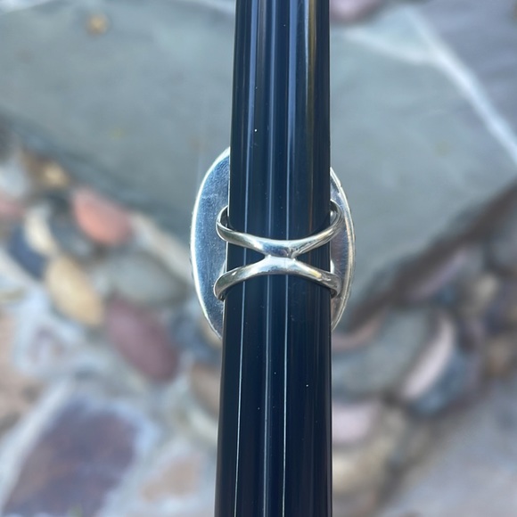 Goldie Lew Sterling Silver Blue Lace Agate Ring Size 8 - Picture 3 of 7